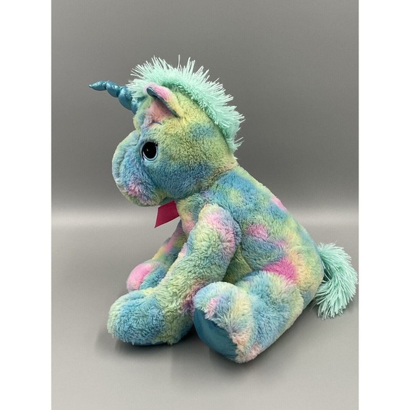 15” Blue Tie Dye Unicorn Plush Stuffed Animal Toy Excite USA - Picture 4 of 7